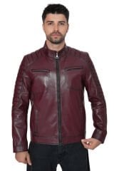 DERİNSS DER105 Hakiki Deri Erkek Bordo Mont