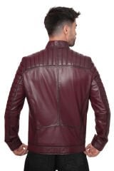 DERİNSS DER105 Hakiki Deri Erkek Bordo Mont