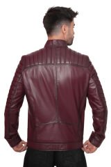 DERİNSS DER105 Hakiki Deri Erkek Bordo Mont