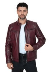 DERİNSS DER105 Hakiki Deri Erkek Bordo Mont