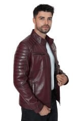 DERİNSS DER105 Hakiki Deri Erkek Bordo Mont