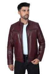 DERİNSS DER105 Hakiki Deri Erkek Bordo Mont