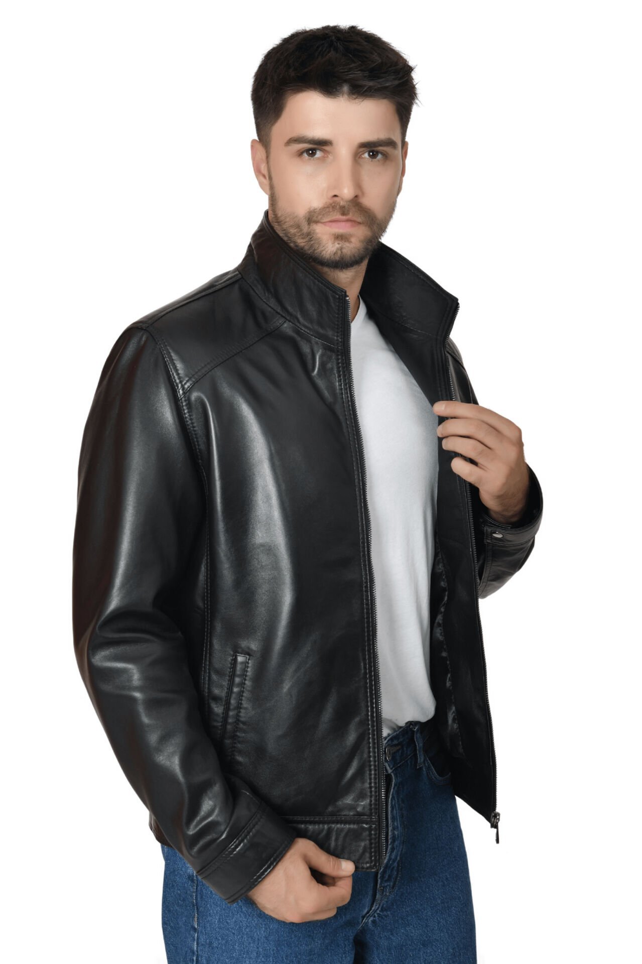 DERİNSS DER153 Hakiki Deri Erkek Siyah Mont