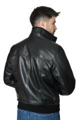 DERİNSS DER120 Hakiki Deri Erkek Siyah Mont