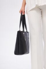 DERİNSS Hakiki Deri Kadın Siyah Omuz Çantası _ DKB515