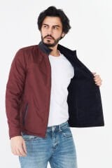 DERİNSS DER055 Hakiki Deri Erkek Süet Çift Taraflı Lacivert Mont