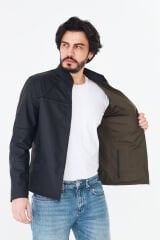 DERİNSS DER266 Hakiki Deri Erkek Çift Taraflı Tafta Mont