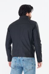 DERİNSS DER266 Hakiki Deri Erkek Çift Taraflı Tafta Mont