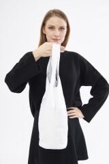 DERİNSS DKB078 Hakiki Deri Beyaz Kadın El ve Omuz Çantası