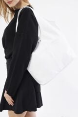 DERİNSS DKB078 Hakiki Deri Beyaz Kadın El ve Omuz Çantası