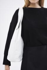 DERİNSS DKB078 Hakiki Deri Beyaz Kadın El ve Omuz Çantası