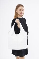 DERİNSS DKB078 Hakiki Deri Beyaz Kadın El ve Omuz Çantası