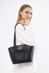 DERİNSS DKB645 Hakiki Deri Siyah Kadın El ve Omuz Çantası