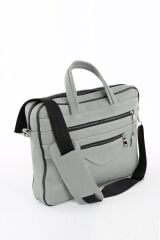 DERİNSS DUB3022 Hakiki Deri Gri Laptop ve Evrak Çantası