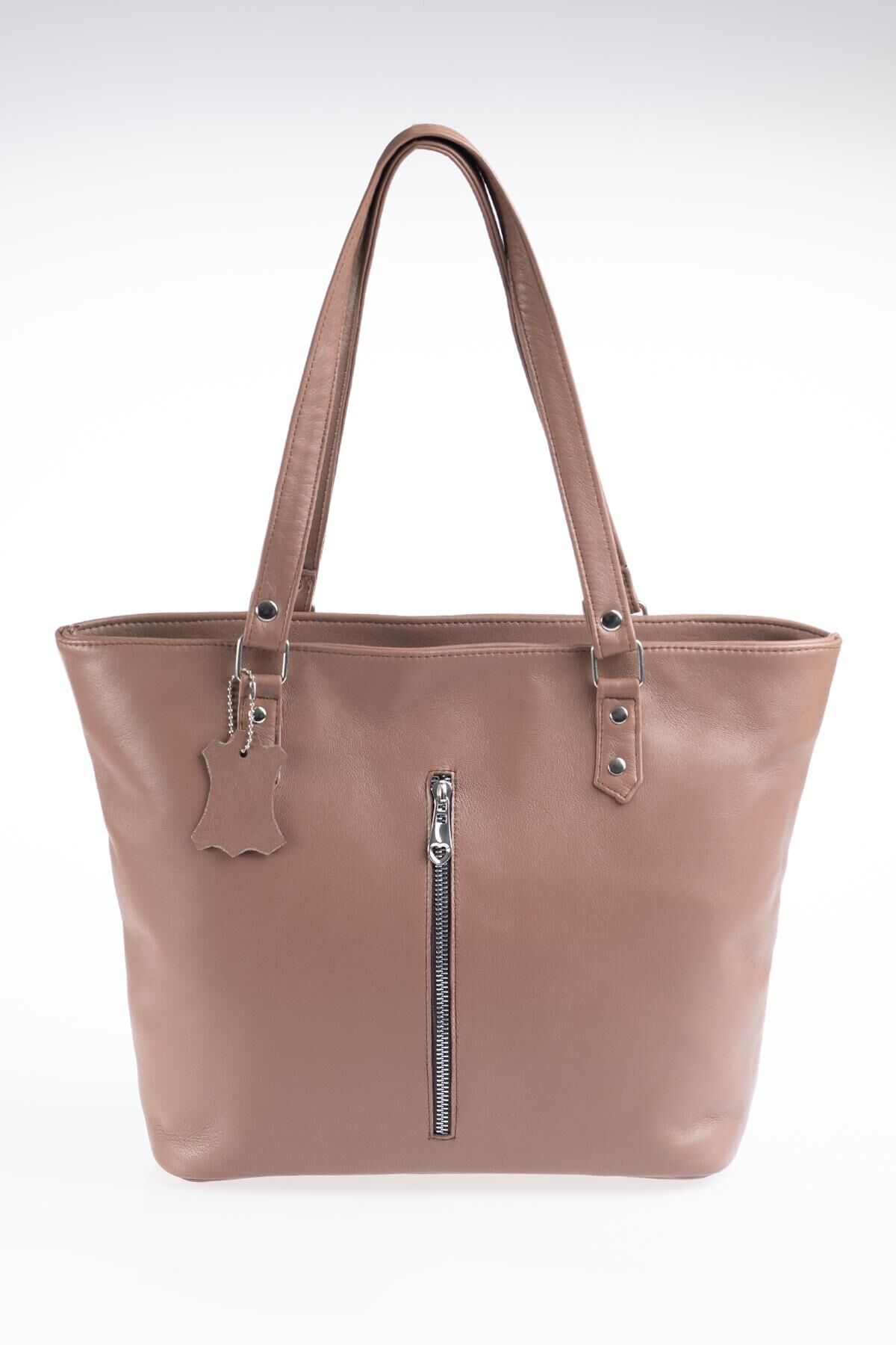 DERİNSS DKB579 Hakiki Deri Kahverengi Kadın El ve Omuz Çantası