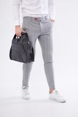 DERİNSS DUB3075 Hakiki Deri Gri Gölge Macbook ve Notebook Çantası