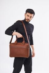 DERİNSS DUB3099 Hakiki Deri Camel Laptop ve Evrak Çantası