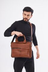 DERİNSS DUB3066 Hakiki Deri Taba Laptop ve Evrak Çantası