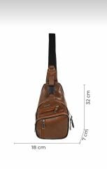 DERİNSS Hakiki Deri Taba Erkek Çapraz Bel Çantası