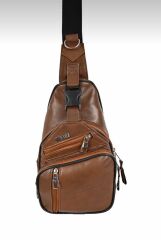 DERİNSS Hakiki Deri Taba Erkek Çapraz Bel Çantası