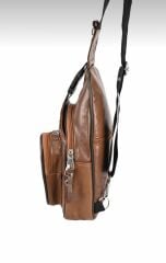 DERİNSS Hakiki Deri Taba Erkek Çapraz Bel Çantası