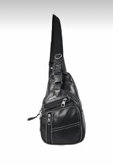 DERİNSS Hakiki Deri Siyah Erkek Çapraz Bel Çantası