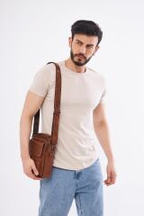 DERİNSS DEB5121 Hakiki Derİ Taba Erkek El ve Omuz Çantası