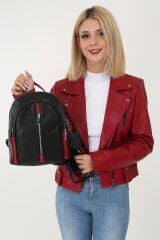 DERİNSS DKB034 Hakiki Deri Siyah Kadın Omuz ve Sırt Çantası