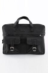 DERİNSS DUB3044 Hakiki Deri Siyah Laptop ve Evrak Çantası