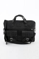 DERİNSS DUB3044 Hakiki Deri Siyah Laptop ve Evrak Çantası