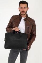 DERİNSS DUB3044 Hakiki Deri Siyah Laptop ve Evrak Çantası