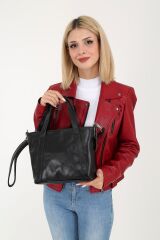 DERİNSS DKB563 Hakiki Deri Siyah Kadın El ve Omuz Çantası