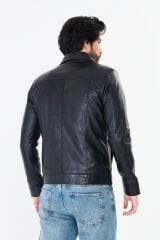 DERİNSS DER277 Hakiki Deri Erkek Siyah Mont